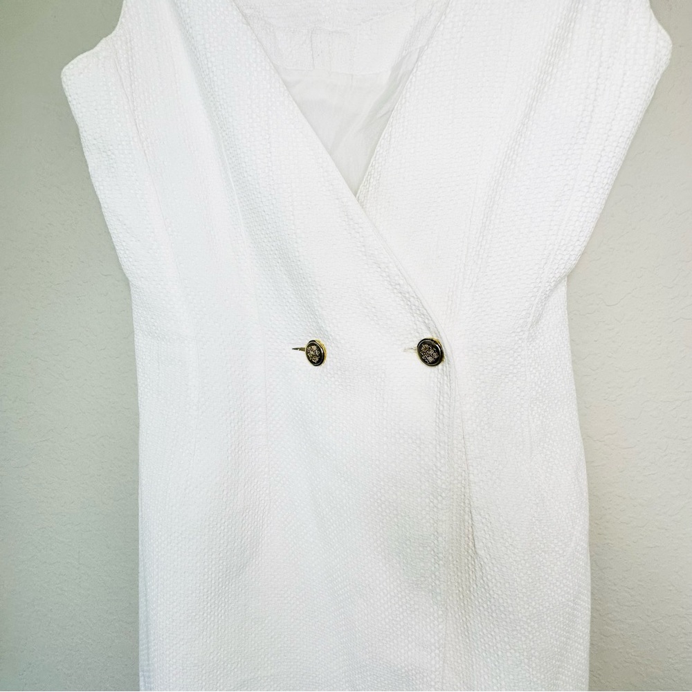 White Sleeveless Bow Mini Dress - Picture 14 of 15